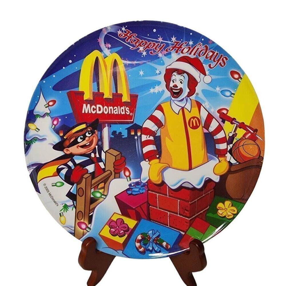 Y2K Holiday Dinnerware, 2005 Ronald McDonald & Burglar Christmas Dinner Plate